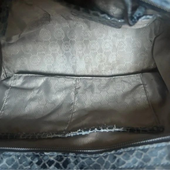 Michael Kors leather Denim Snake Print Tote - Picture 9 of 9